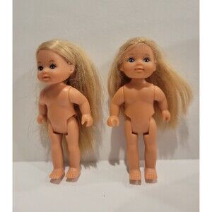 Vintage Simba Steffi Love Girl Dolls 4.5" Barbie's Sister Kelly Clone Lot of 2